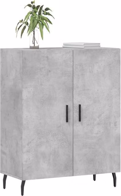 Berkfield Home Industrial Style Sideboard in Concrete Grey, W/D/H: 69.5 x 34 x 90 cm