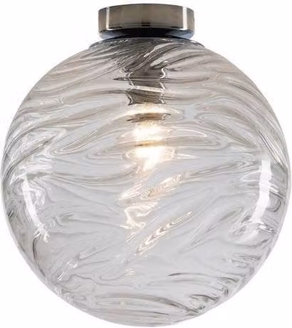 Netlighting Nereide Globe Ceiling Light in Transparent Glass with Chrome Details, W: 25 cm, H: 27.4 cm