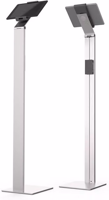 Durable Aluminium Tablet Holder and iPad Floor Exhibition Stand with 360 Degree Rotation in Silver
