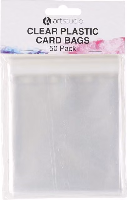 Art Studio Pack of 50 Transparent Plastic Card Bags, 10.66 x 10.66 cm