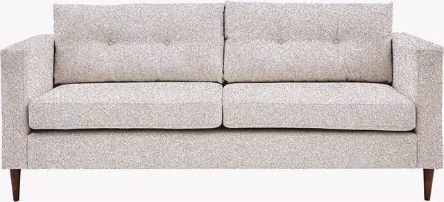 Perch & Parrow Nestler 3 Seater Mid-Century Linear Sofa in Beige Fabric