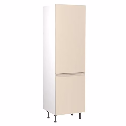 Kitchen Kit Cashmere Matt J-Pull Tall Fridge and Freezer Housing Unit W/D/H: 60.0 x 60.0 x 212.0 cm