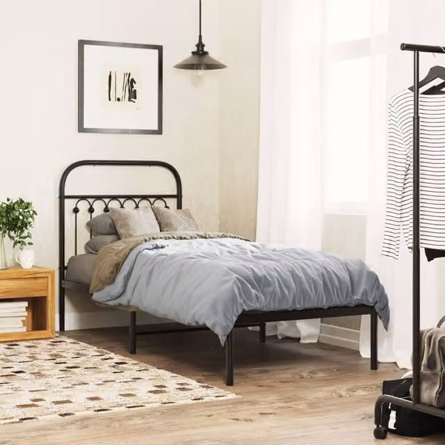 Berkfield Home Metal Headboard in Black, Width: 75 cm