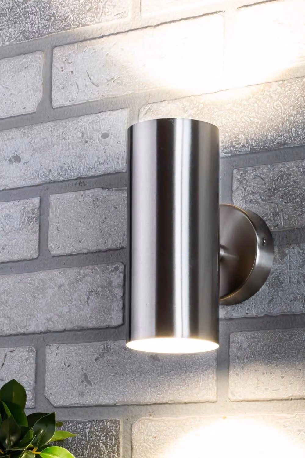 BHS Lighting Grant Modern LED Up & Down Outdoor Wall Light in Silver – 3