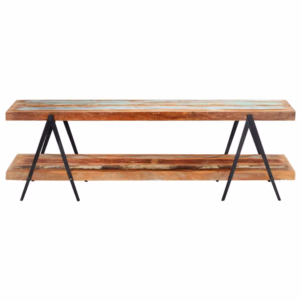 Berkfield Home Industrial TV Cabinet in Brown Solid Reclaimed Wood and Metal, W/D/H: 160 x 40 x 50 cm – 2