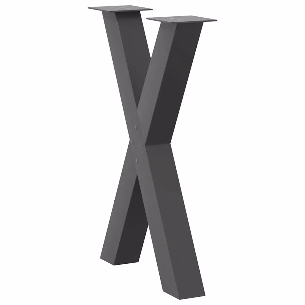 Berkfield Home X-Shaped Dining Table Legs, 2 Piece Steel Set in Anthracite Black, W: 60 cm, H: 72.5 cm – 3