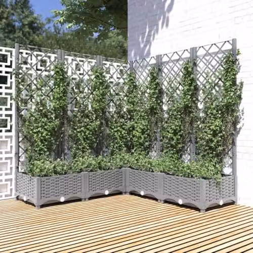 vidaXL Garden Planter Tub in Grey, W/D/H: 120 x 120 x 121.5 cm – 2