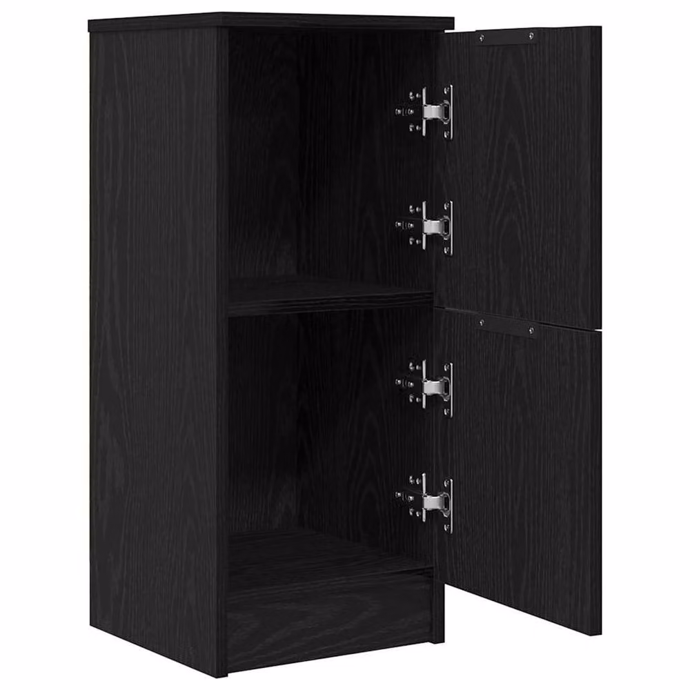 Berkfield Home Modern Black Oak Sideboard in Black Matt MDF, W/D/H: 30 x 30 x 70 cm – 4