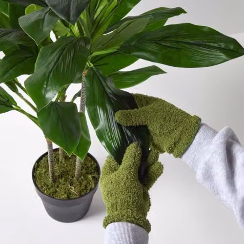 Homescapes Microfibre Dusting Gloves, Green – 3