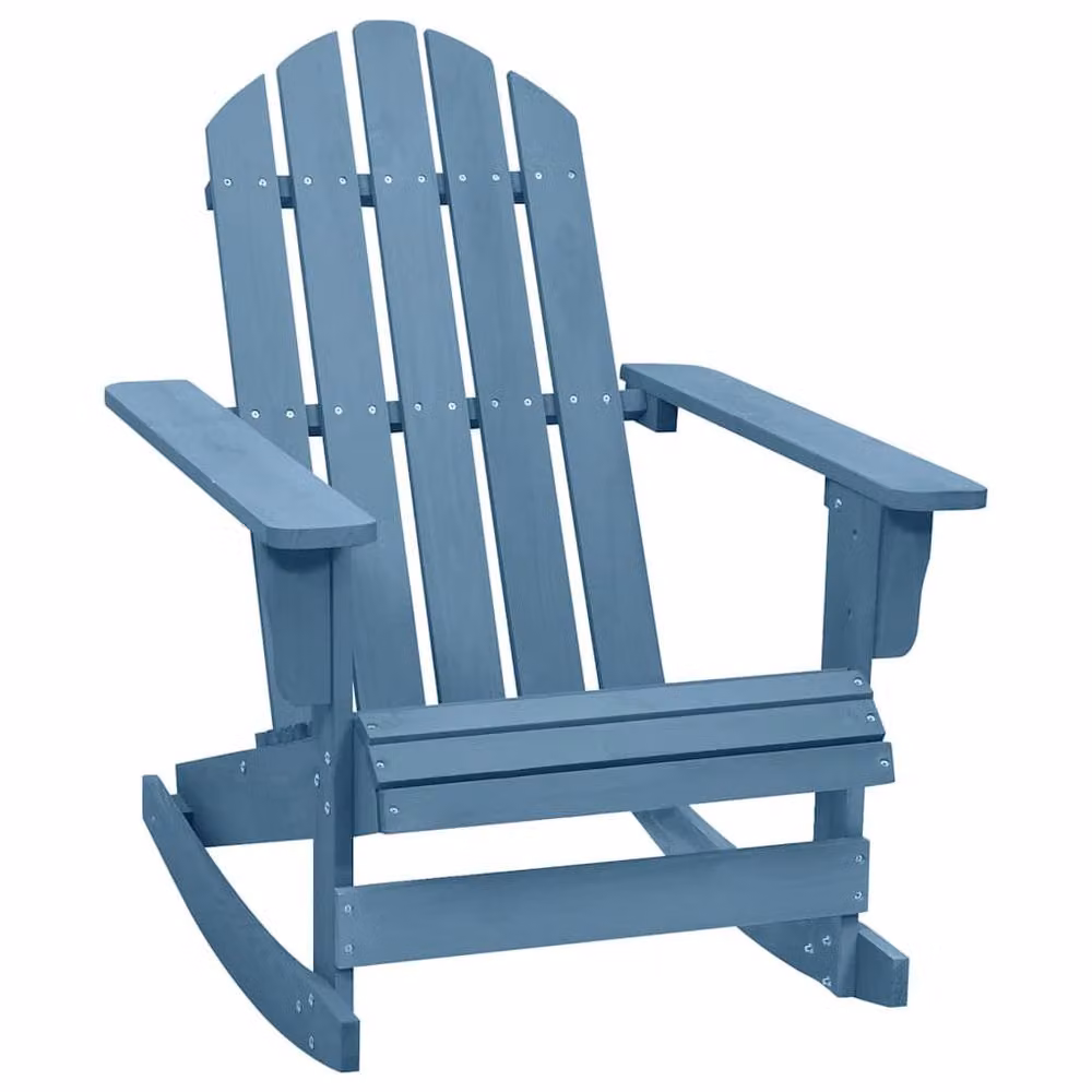 Berkfield Home Adirondack Rocking Chair in Blue Solid Wood – 2
