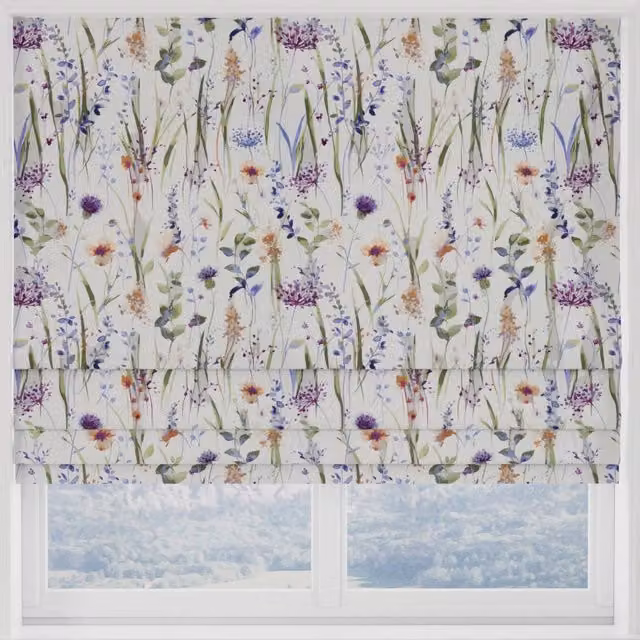 Terrys Multicolour Floral Blackout Roman Blind Made to Measure in Polyester