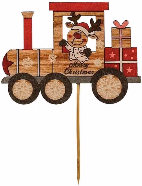 KDMD All Aboard The Christmas Train Red and Multicolour Wooden Pendant