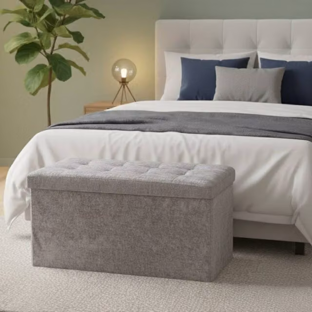 Snug City Silver Crushed Velvet Rectangle Storage Box with Lid – 1