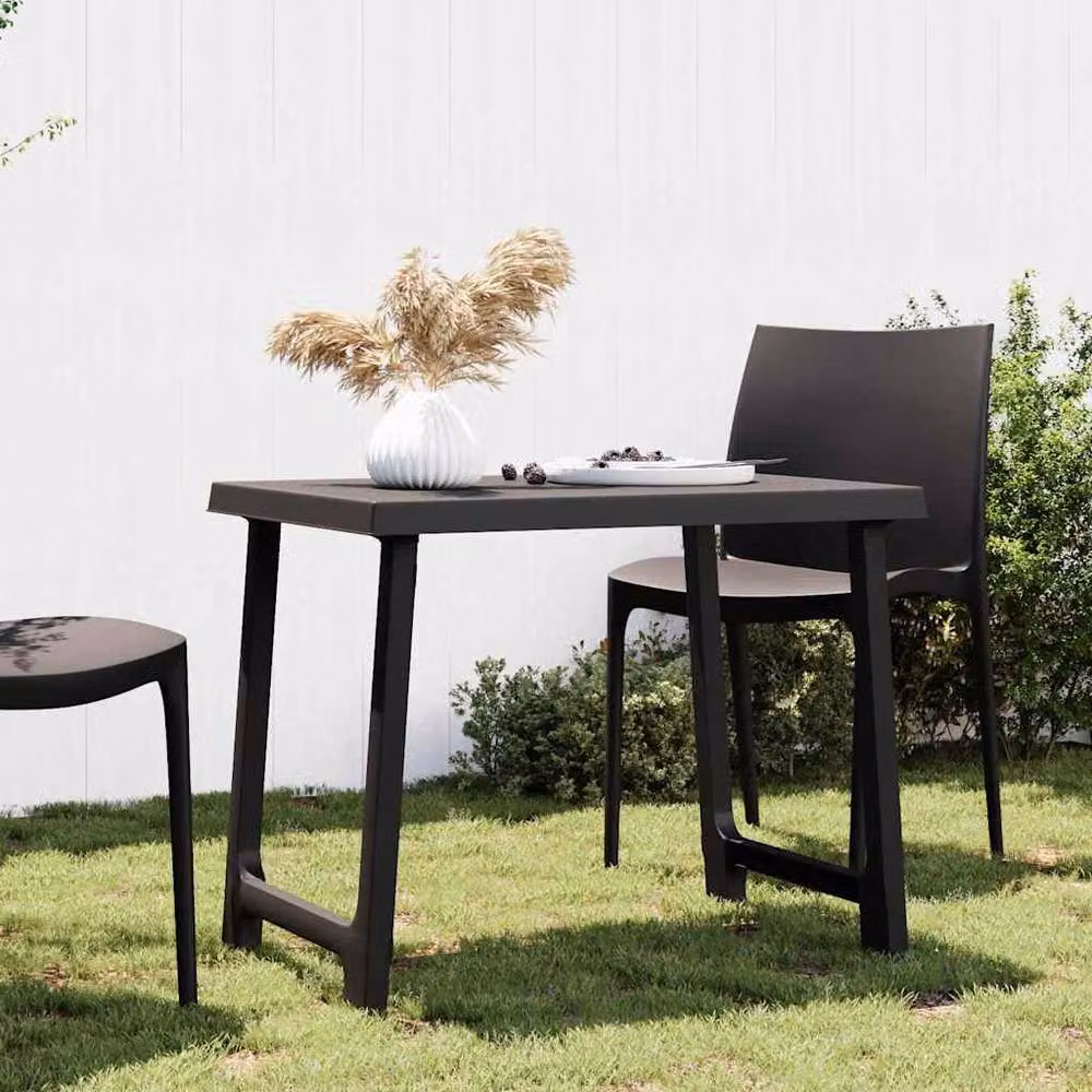 Berkfield Home Camping Table in Anthracite and Black with Wooden Look, W: 79 cm, D: 56 cm, H: 64 cm – 2