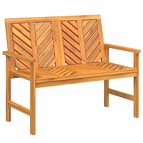vidaXL Modern Geometric Garden Bench in Brown Solid Acacia Wood, W: 109 cm, D: 63 cm, H: 89 cm
