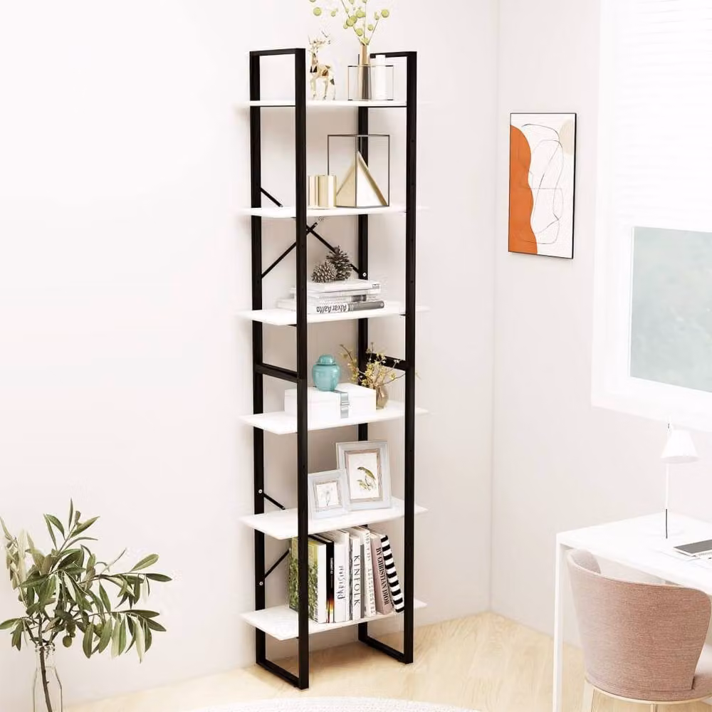 Berkfield Home White Industrial Storage Shelf in Solid Pine Wood, W/D/H: 60 x 30 x 210 cm – 2