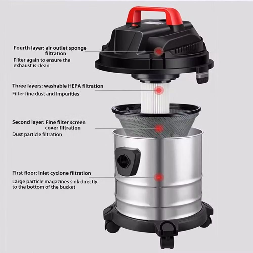 Ventryn Heavy Duty Wet Dry Vacuum Cleaner in Metallic Silver – 3