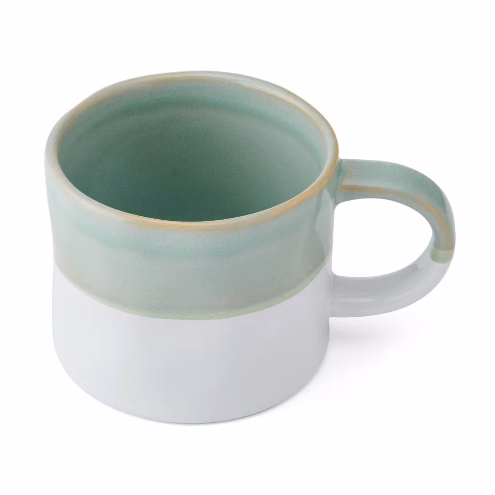 Mikasa Set of 4 Ombre Green and White Stoneware Mugs, 350 ml – 3