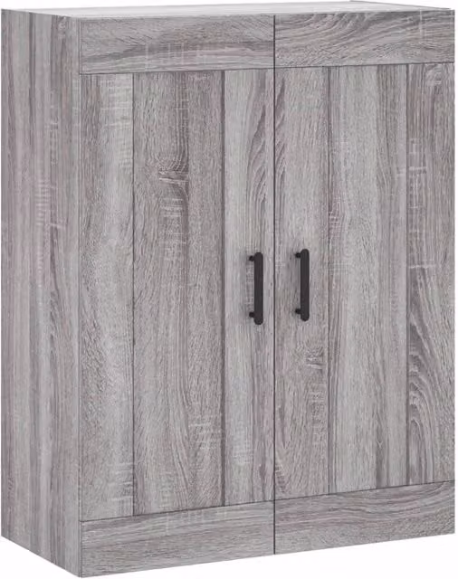 Berkfield Home Wall Mounted Cabinet in Grey Sonoma, W: 69.5 cm, D: 34 cm, H: 90 cm