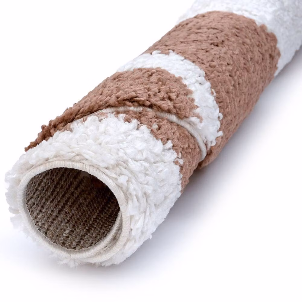 THE RUGS Moodi Pebble Design Shaggy Soft High Pile Living Room Rug in Terracotta, W/D/H: 120 x 170 cm – 10