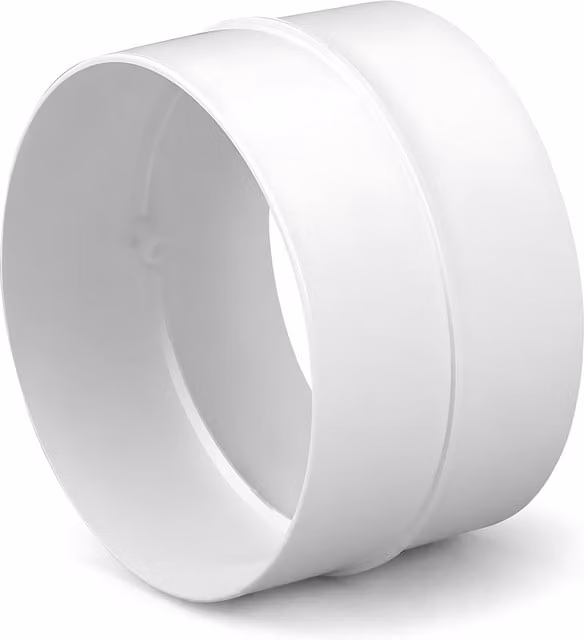 Sola White Rigid Round Ventilation Duct Connector 100mm for Extractor Fans