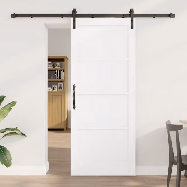 Berkfield Home Modern White Lacquered Sliding Door with Hardware Set, W: 83 cm, H: 202 cm