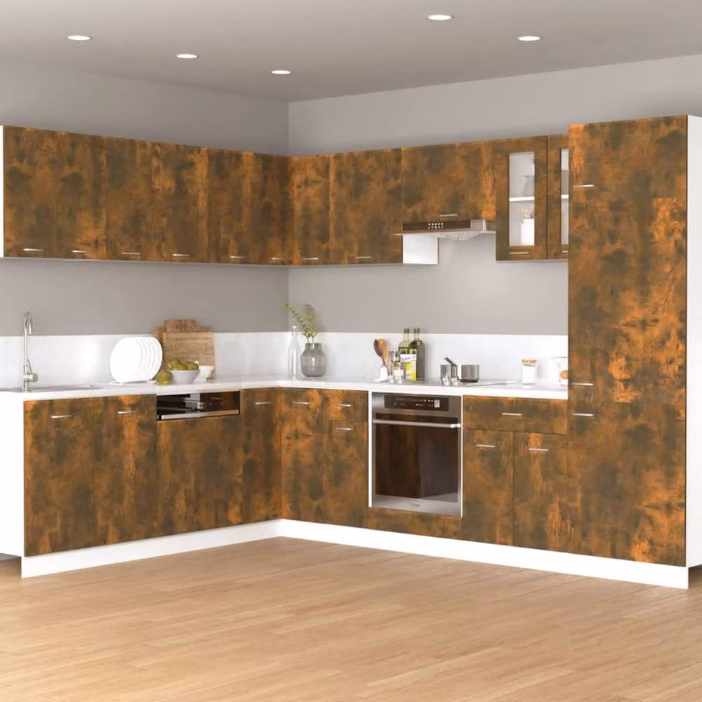 Berkfield Home Smoked Oak Wall Mounted Kitchen Cabinet in Brown, W/D/H: 60 x 31 x 40 cm – 2