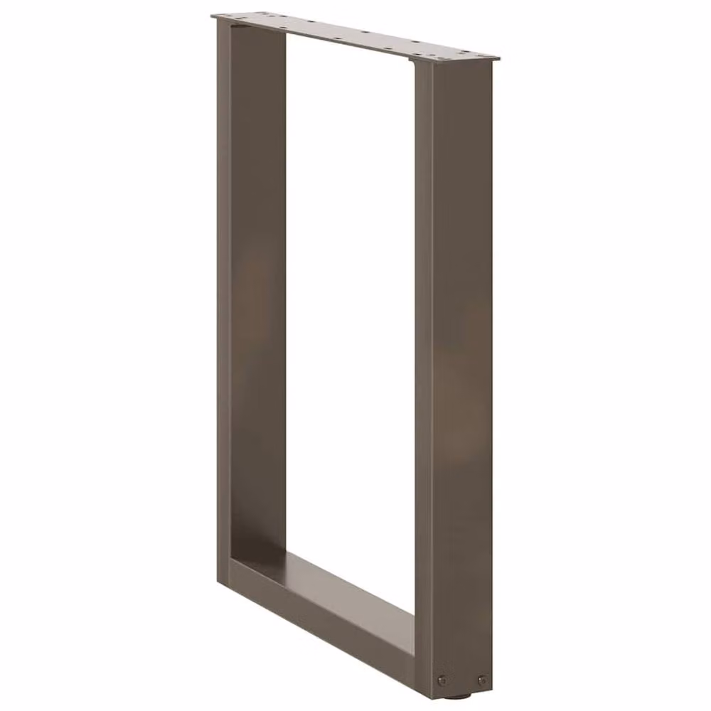 Berkfield Home U-Shaped Coffee Table Legs, 2 Pieces, Brown Steel, H: 72-73 cm x W: 70 cm – 2