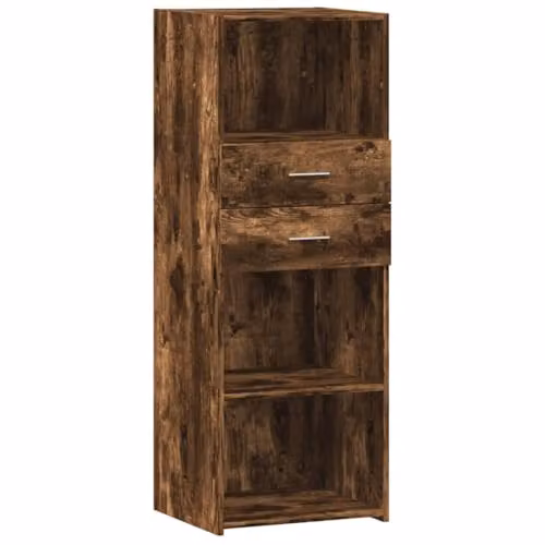 vidaXL Highboard in Smoked Oak, Brown Engineered Wood, W: 45 cm, D: 42.5 cm, H: 124 cm
