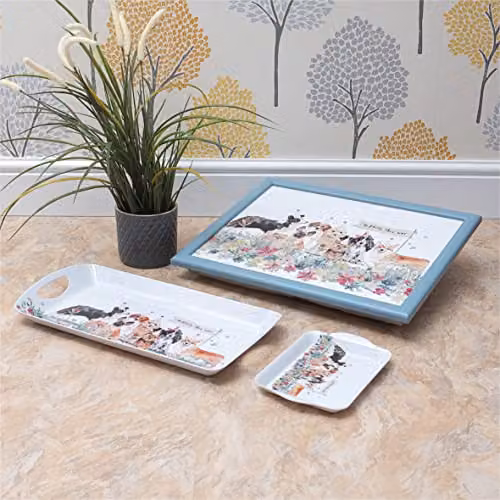 St Helens Home & Garden White Melamine Rectangular Serving Tray with Handles and Non-Slip Surface – 3