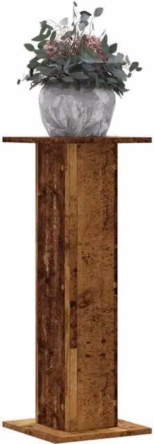 Berkfield Home Set of 2 Rustic Brown Engineered Wood Plant Stands, W/D/H: 30 x 30 x 80 cm – 1