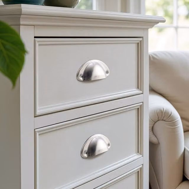 Pack of 2 Darphe Polished Silver Vintage Shell Cup Furniture Handles