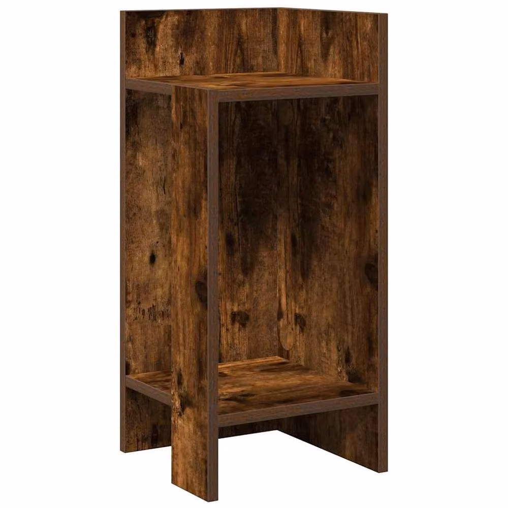 Berkfield Home Set of 2 Smoked Oak Side Tables with Shelf, Brown, W: 25.5 cm, D: 27 cm, H: 60 cm – 4