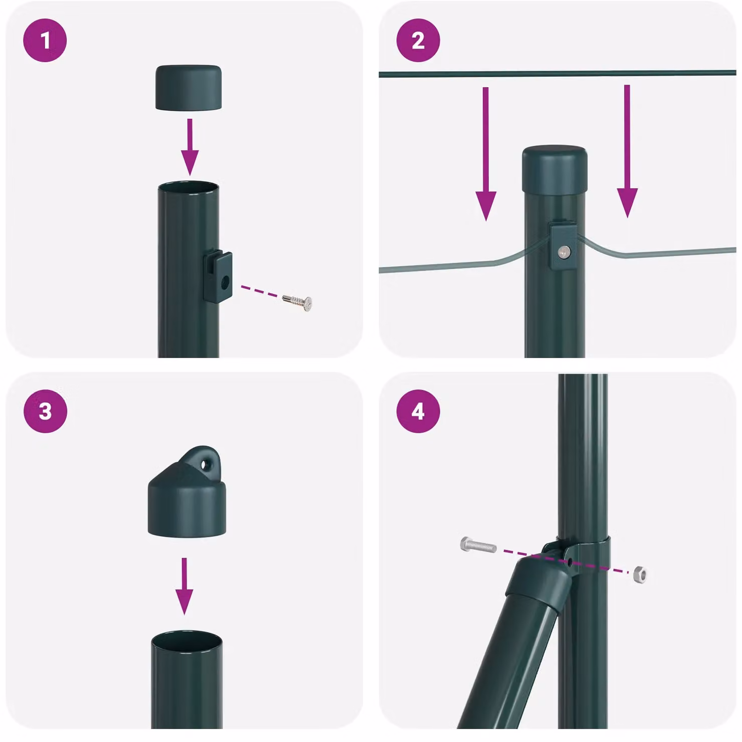 Berkfield Home Green Steel Welded Wire Fence with 13 Round Spike Posts, W/H: 25 x 0.8 m – 7