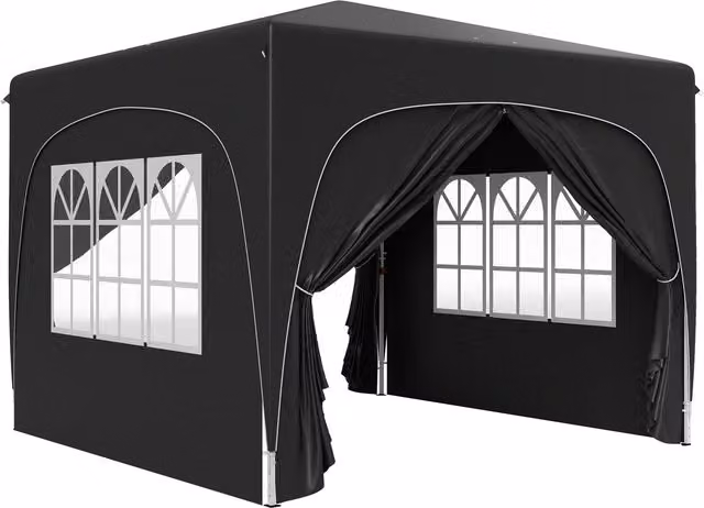 Outsunny Pop-Up Gazebo Shelter with Accessories, Black, W/D: 300 x 300 cm – 1