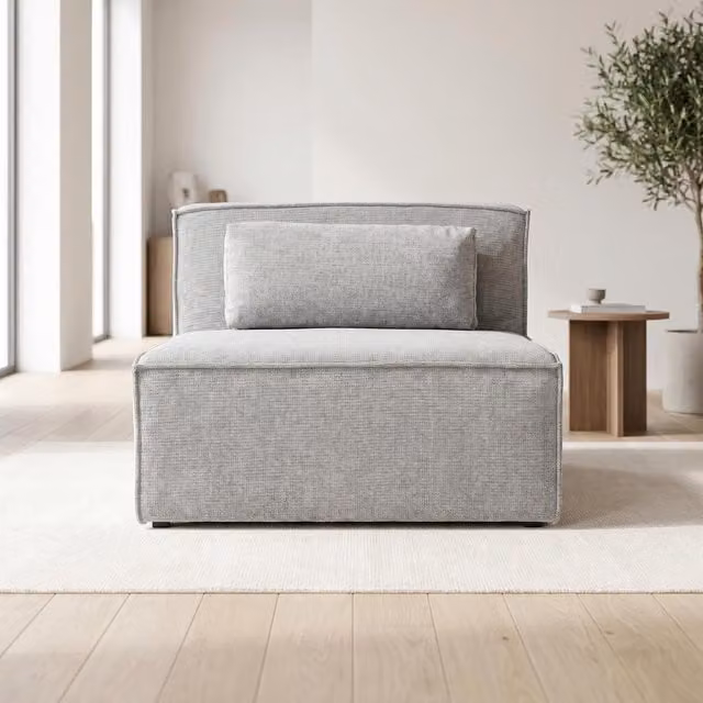 Abakus Direct Doris Basket Weave Single Seat Modular Sofa in Grey – 1
