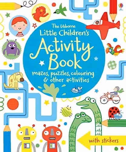 Usborne Little Children's Activity Book with Mazes, Puzzles and Colouring, Multicolour