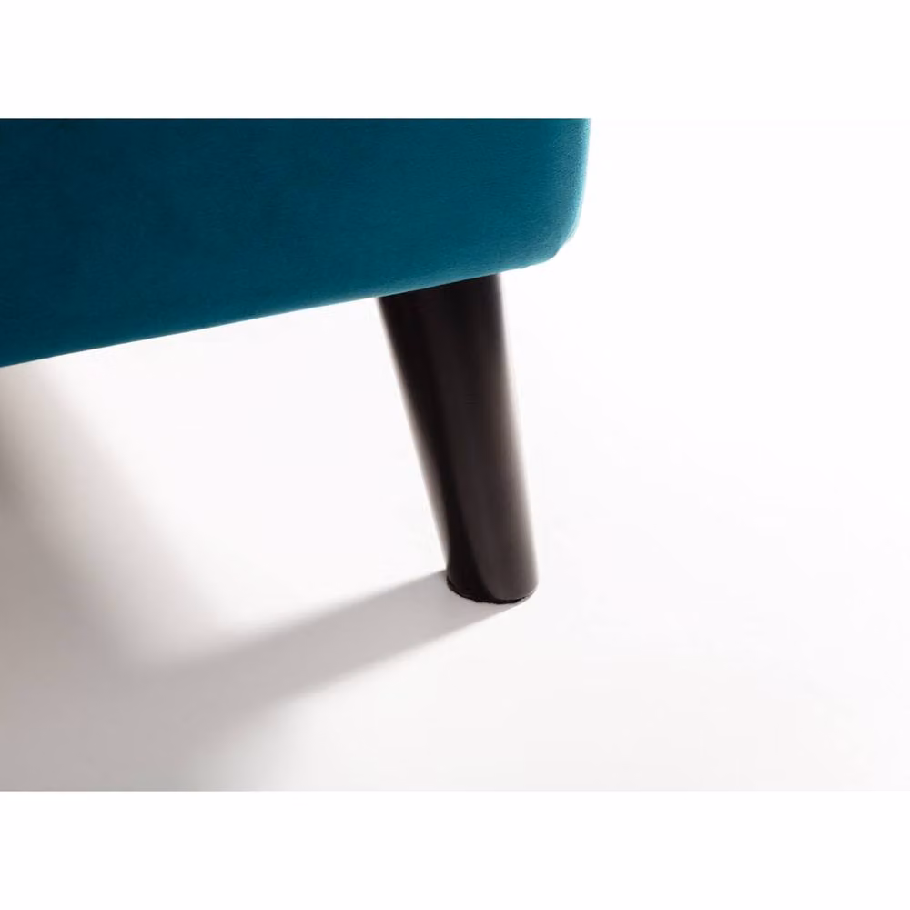 Cheshire Nectarine Curved Velvet Upholstered Bed in Teal Double (Width: 135 cm) – 5