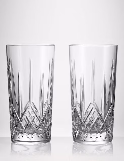 Waterford Lismore Crystal Hi Ball Water Glasses, Set of 2, Transparent