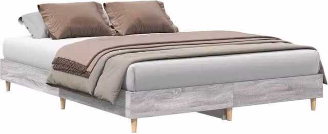 Berkfield Home King Size Bed Frame in Grey Sonoma, Engineered Wood, W/D/H: 150 x 200 cm