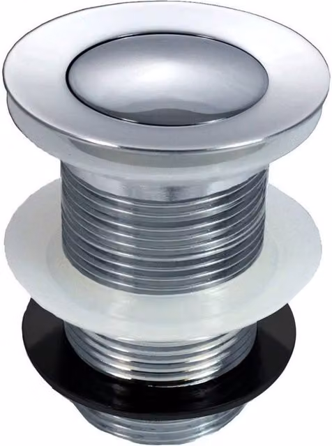 Nes Home Modern Push Button Unslotted Basin Waste Plug in Silver Chrome – 2