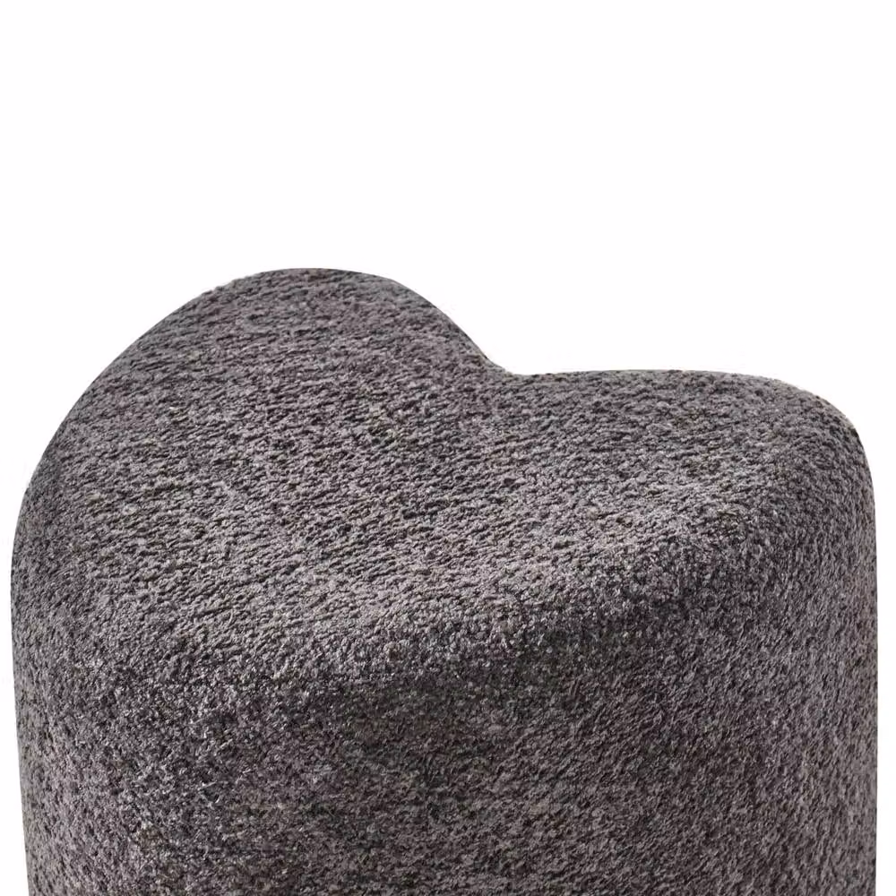 Wyld and Coco Heart-Shaped Pouffe in Dark Grey Chenille – 2