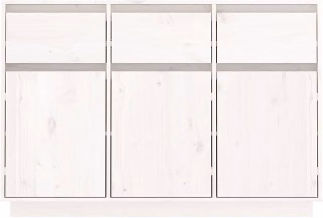 Berkfield Home White Solid Wood Pine Sideboard W/D/H: 110 x 34 x 75 cm