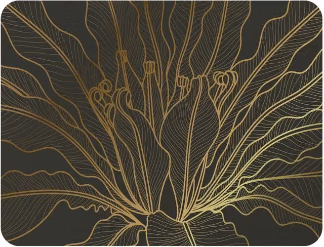 Benjamin Tate Design Monstera Plant Line Art Fleece Blanket in Yellow and Beige, W/D/H: 120 x 150 cm – 2