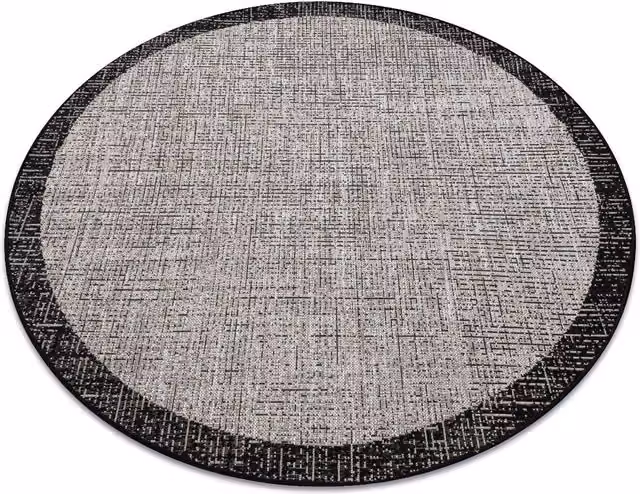 RugsX Floorlux Modern Round Polypropylene Rug in Grey, Diameter: 160 cm – 1