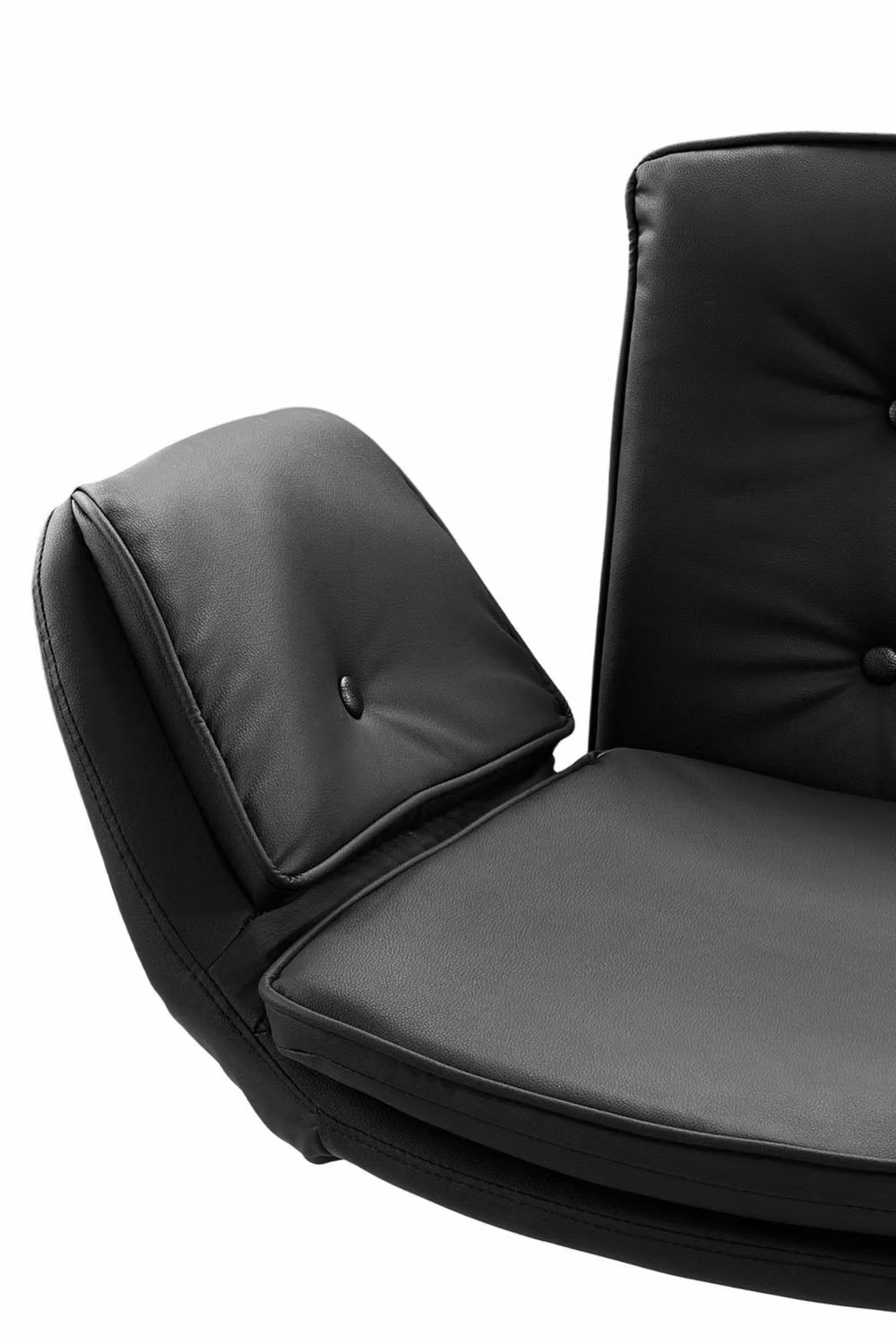 Living and Home Criss Cross Black PU Leather Office Task Chair with Adjustable Armrests and Wheels – 7