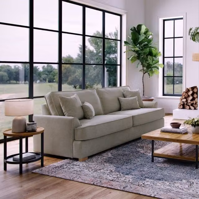 The Great Sofa Company Ophelia 3 Seater Chenille Fabric Sofa in Sand/Beige