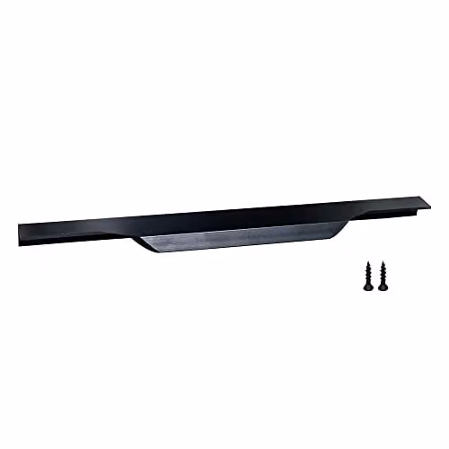 highdecora Small Profile Matt Black Aluminium Bar Pull Handle for Kitchen Cabinets, Wardrobes and Drawers