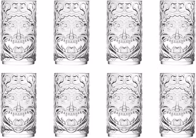 RCR Crystal Tiki Etruria Highball Tumbler Glasses, Clear, 460ml, Pack of 8