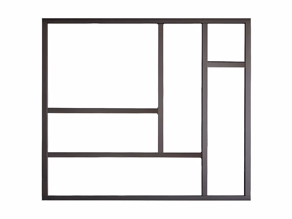 Vente-unique Black Industrial Powder-Coated Aluminium and Glass Partition, W: 150 cm, H: 130 cm – 2